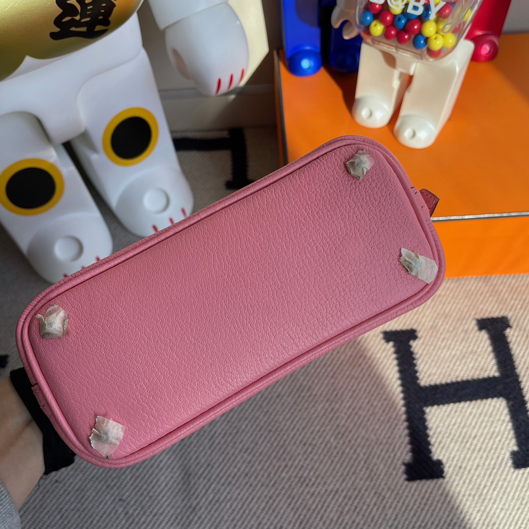 에르메스 미니 볼리드백 핑크 은장 염소가죽